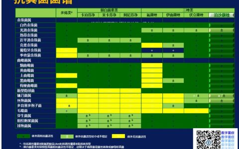 常见抗真菌药物比较图谱