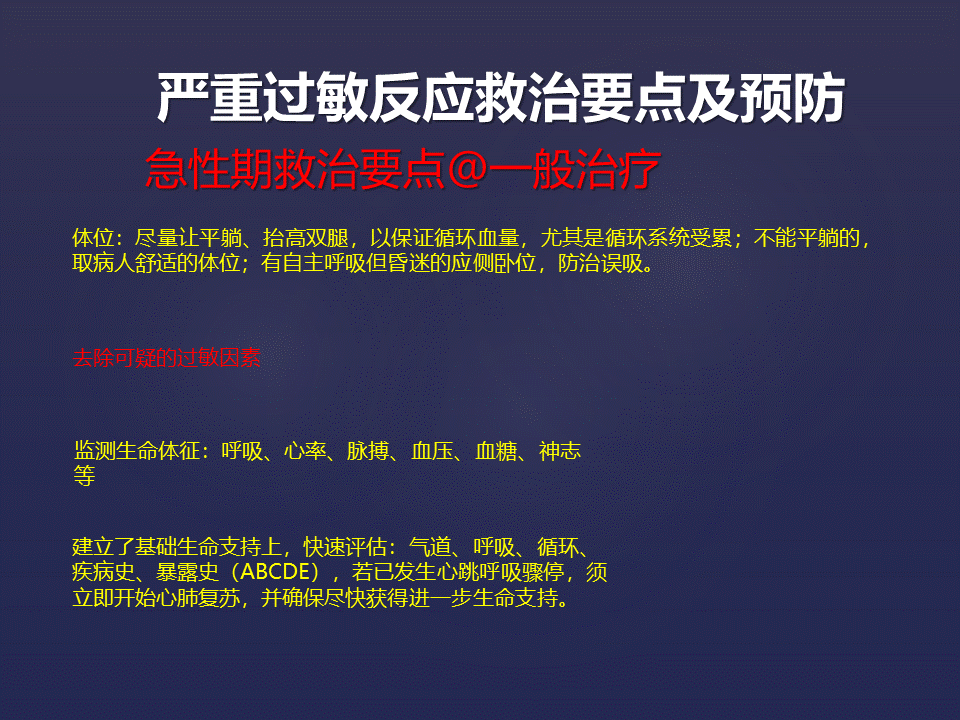 严重过敏反应急救的理论与实践