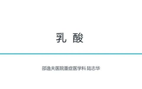 血流动力学系列- 乳酸