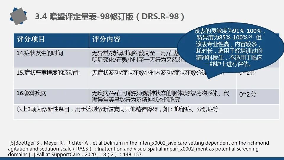 谵妄的评估及护理要点（附多种谵妄评估量表）