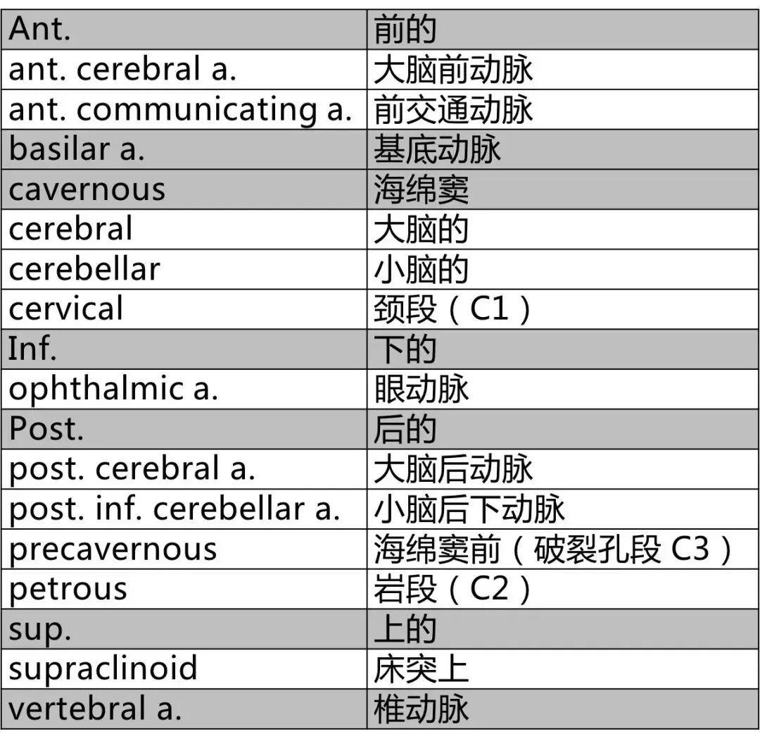 神内影像丨脑血管造影图片详解 神内影像丨脑血管造影图片详解