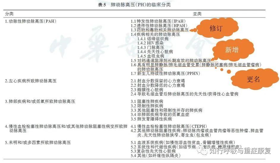 肺动脉高压的定义、分类及病理生理学机制