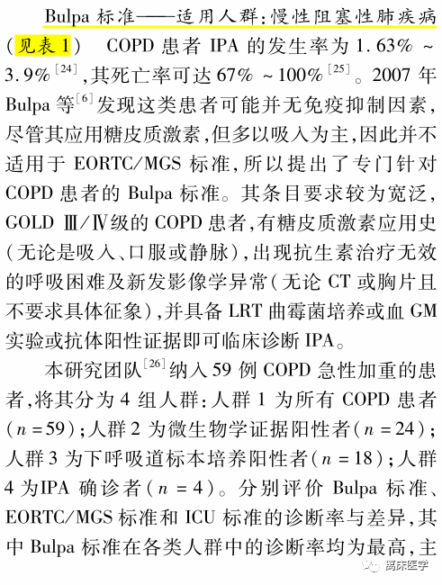 重症监护室中侵袭性肺曲霉菌病的诊断标准:因人而异