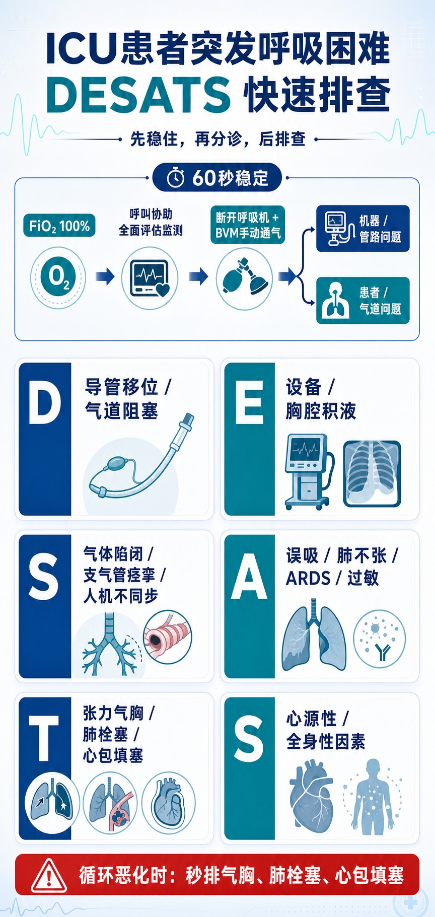 ICU患者突发呼吸困难DESATS快速排查