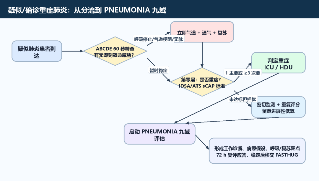 PNEUMONIA:重症肺炎第一小时评估清单