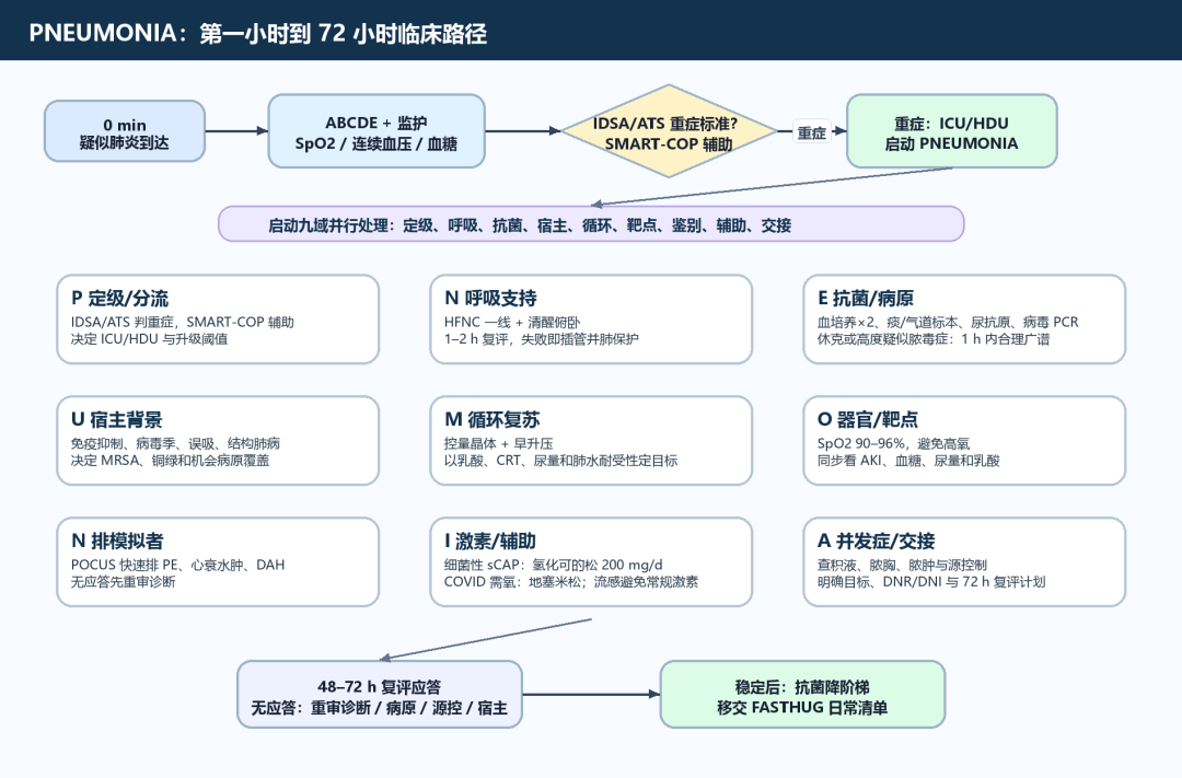 PNEUMONIA:重症肺炎第一小时评估清单